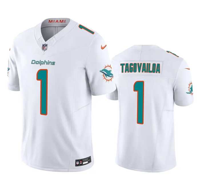 Men & Women & Youth Miami Dolphins #1 Tua Tagovailoa White 2023 F.U.S.E Vapor Limited Stitched Football Jersey